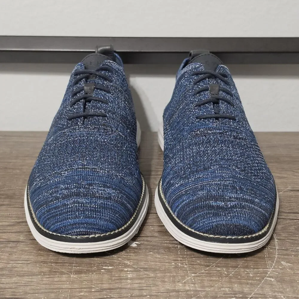 Cole Haan 2.Zerogrand Stitchlite Men's Wingtip Knit Oxford Shoes Size 11 Blue